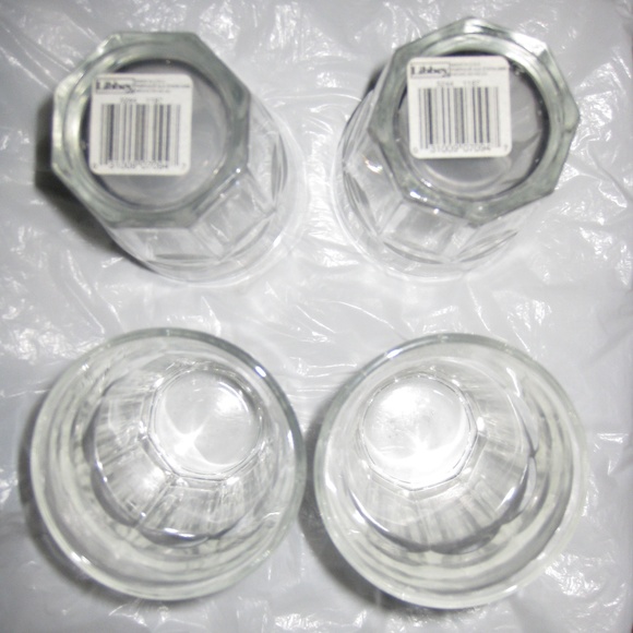 New SET of 4 Kitchen Dining GLASSES, CLEAR COLOR - Picture 3 of 3